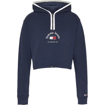 image of Tommy Jeans Timeless Crop Hoodie - TWLGHT NAVY C87