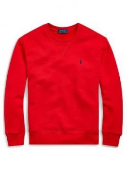 Image of Ralph Lauren Boys Classic Crew Sweat - Red, Size 3 Years