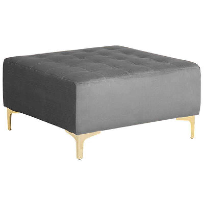 Image of Beliani Modern Ottoman Aberdeen Velvet Grey
