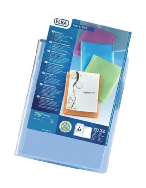 image of Elba Polyvision A4 Display Book Polypropylene 40 Clear Pockets Blue Single