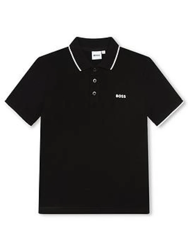 Image of Boss Small Logo Polo Shirt Juniors - Black 13 - 14 Years