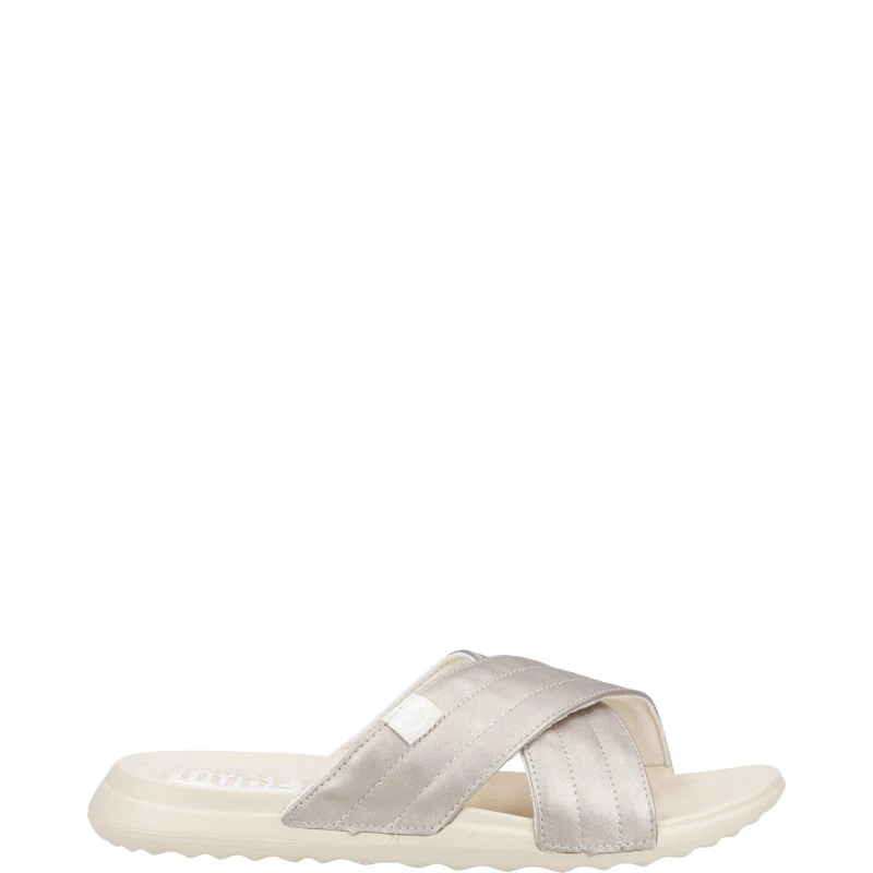 Image of HEYDUDE Christi Slide Distressed Sandal Metallic male 5 (38)