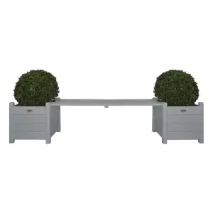 image of Esschert Design Bench with Planters - Grey