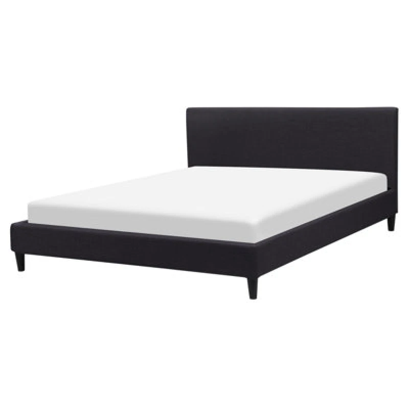Image of Beliani Bed Fabric Fitou 160 X 200 Cm (Eu King Size) Black