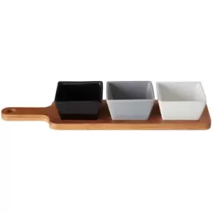 image of Premier Housewares Square Dishes with Soiree Serving Board - Set of 3