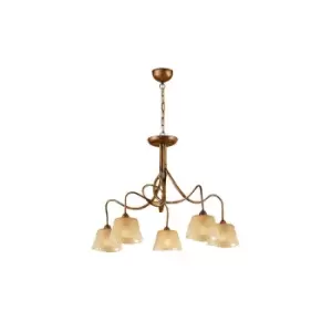 image of (0039 001) Tentacle Pendant 5 Light E14, Rustic Gold