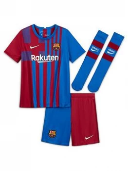 Image of Nike Barcelona Little Kids 21/22 Home Football Kit - Blue Size M