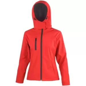 image of Result Core Womens/Ladies Lite Hooded Softshell Jacket (L) (Red/Black)