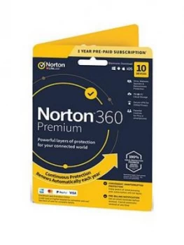 Image of Norton Norton 360 Premium 75GB In 1 User 10 Device 12Mo Std Ret Enr Dvdslv
