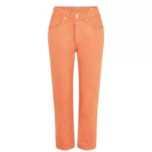 Image of Levis 501 Cropped Jeans - Orange