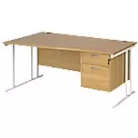 image of Dams International Wave Desk MC16WLP2WHO 1,600 x 725 x 800 - 990 mm