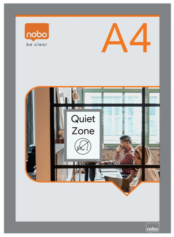 Image of Nobo 1915696 Self - adhesive Magnetic Poster Frame A4 Silver