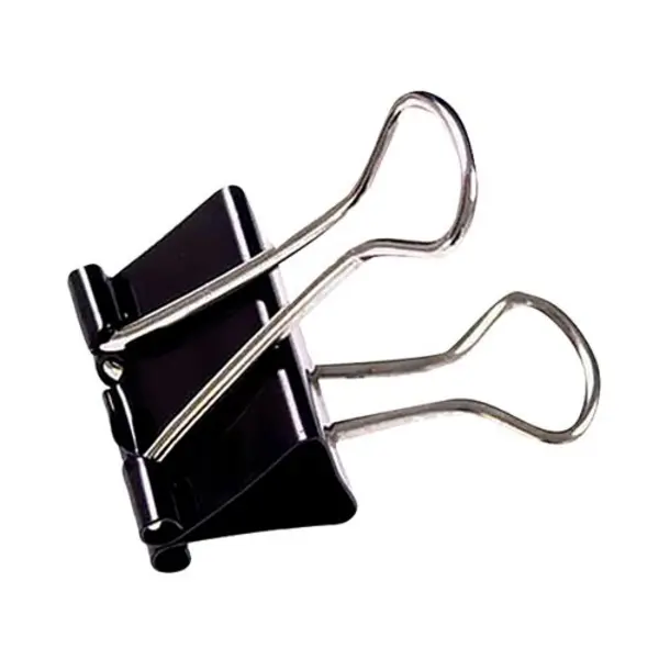 Image of Unbranded Foldback Clip 25mm Black (Pack of 100) 22781 WS22781