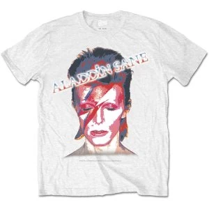 David Bowie - Aladdin Sane Unisex X-Large T-Shirt - White