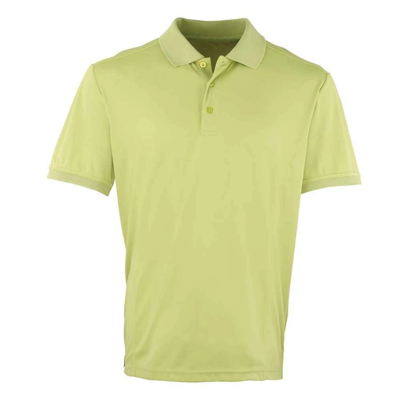Image of Premier Premier Men Coolchecker Pique Polo Shirt in Lime Size: Small Lime S Male 5063527055835