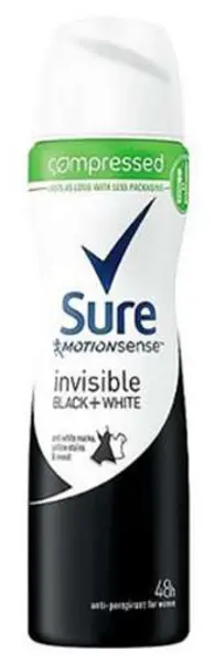 image of Sure Motion Sense Invisible Black + White Deodorant 125ml