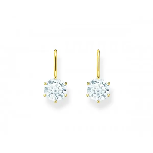 Image of Thomas Sabo Sterling Silver Basics White Gold Plated Zirconia Earrings