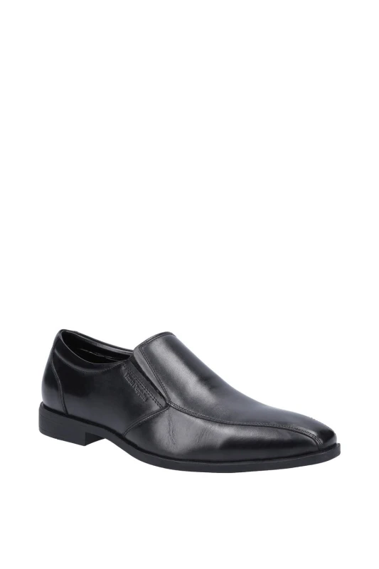 Image of Hush Puppies Boys Ellis Leather Smart Slip On Shoes UK Size 6 (EU 40) Black HUS362-BLACK-6