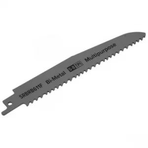 Image of Sealey SRBRB611F Reciprocating Saw Blade Multipurpose 150mm 5-8tpi...