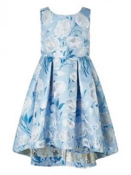 image of Monsoon Girls Naya Jacquard Hi Low Dress - Blue