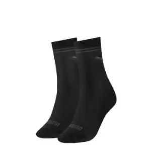 image of Puma 2 Pack Classic Socks Womens - Black