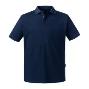 Russell Mens Pure Organic Polo (XL) (French Navy)