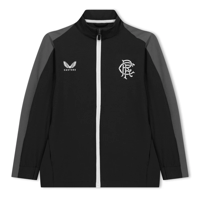 Image of Castore Unisex Kids Rangers Waterproof Licensed Rain Anorak Black unisex JM