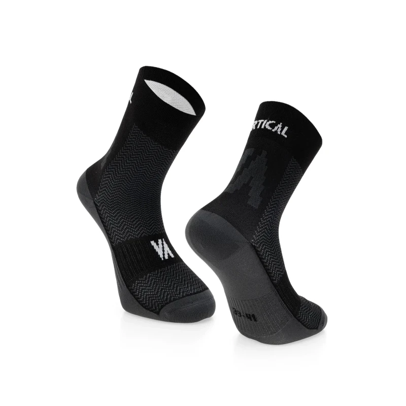Image of High double-layer socks Vertical Noir Unisex 36/38