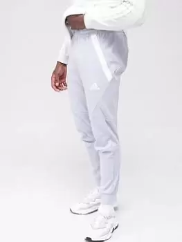 Image of adidas Designed For Gameday Pants - Silver/White, Silver/White Size XS Men