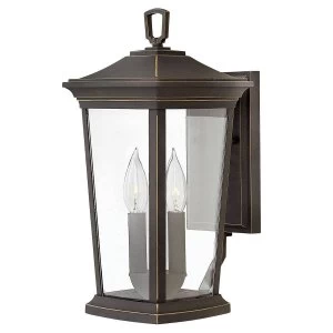 image of 2 Light Outdoor Medium Wall Lantern Light Bronze IP44, E14