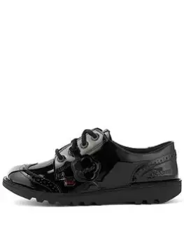Image of Kickers Junior Kick Lo Brogue Patent Leather, Black, Size 1 Older