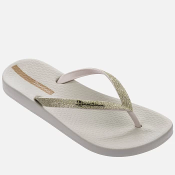 image of Ipanema Womens Anatomic Lolita Glitter Flip Flops - Ivory - UK 8