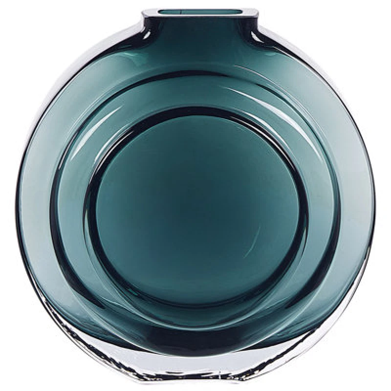 Image of Beliani Flower Vase Kapeli Glass 15cm Turquoise