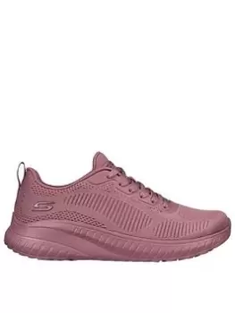 image of Skechers Bobs Squad Chaos Face Off Trainers, Raspberry, Size 4, Women