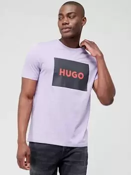 image of HUGO Dulive222 Large Logo T-Shirt, Light Purple, Size 2XL, Men