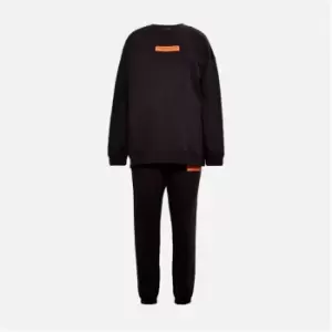 image of Missguided Missguided Sweatshirt and Over Bump Maternity Joggers Co Ord Set - Black