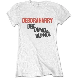 Debbie Harry - Def, Dumb & Blonde Womens Medium T-Shirt - White