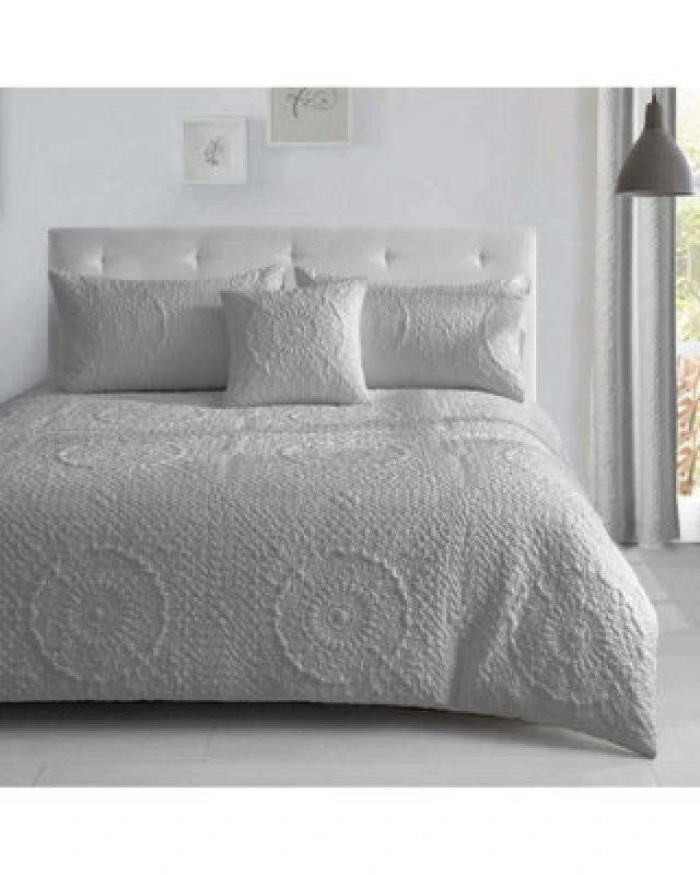 Image of Velosso Grey Winchester Duvet Cover And Pillowcase Set Single
