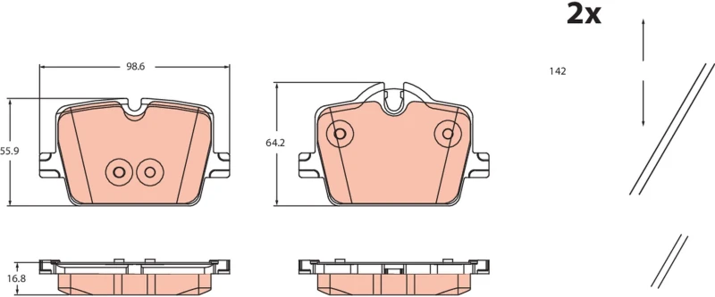 Image of Brake pad set TRW GDB2487