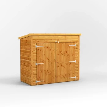 Image of 6x3 Power Pent Bike Shed - Brown