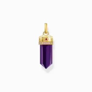 image of Sterling Silver Gold Plated Imitation Amethyst Hexagon Shape Pendant PE955-995-13