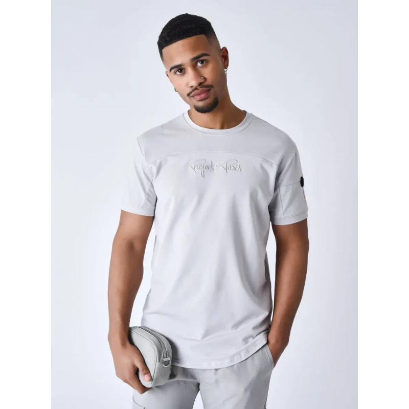 Image of Project X Paris Technical T-Shirt with cut-outs Project X Paris Gris Male XS