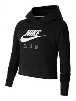 Image of Nike Older Girls Air Crop Hoodie - Black
