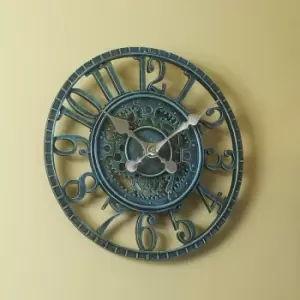 Outside In Newby Mechanical Verdigris Wall Clock - Green