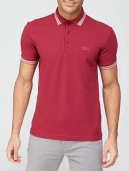 Image of Hugo Boss Athleisure Paddy Pique Polo Shirt Dark Red Size L Men