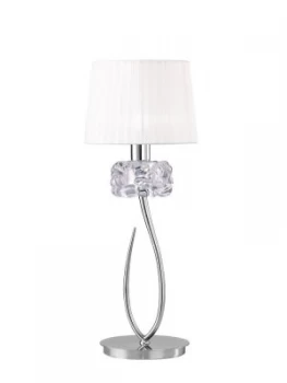 image of Table Lamp 1 Light E27 Large, Polished Chrome with White Shade