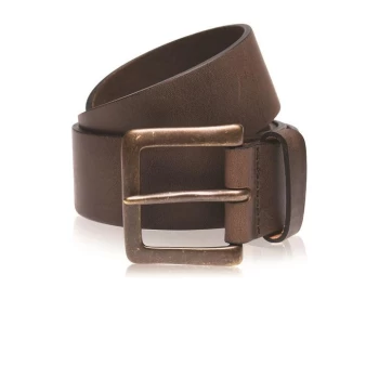 Image of Firetrap Premium Leather Belt Mens - Brass/Brown