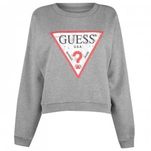 image of Guess Womens Logo Sweater - Grey