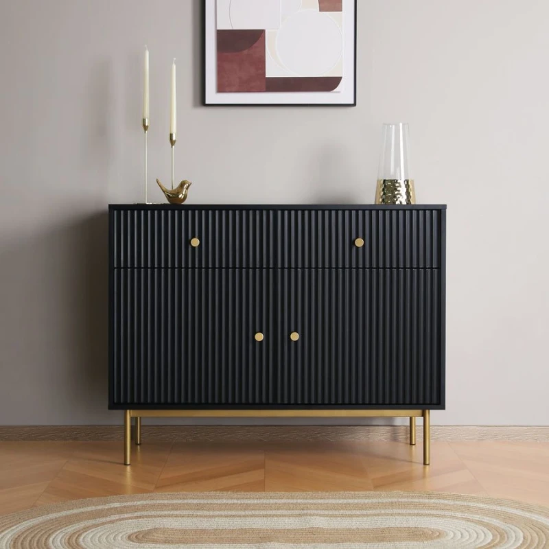 Image of Home Garden Direct Devon - 2 Door Cabinet - Black Unisex