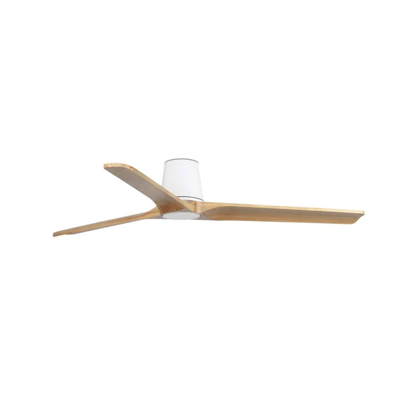 Image of Netlighting Heypine Large 3 Blade Ceiling Fan Matt White Pine in Brown Brown Unisex